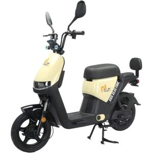 EOX OLO Low Speed Electric Scooter Non RTO with 45Km Mileage, Pastel Yellow & Black Portable Lithium Battery & Charger