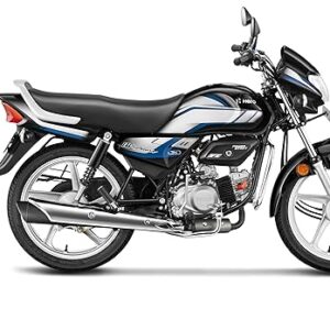 Hero MotoCorp HF Deluxe (Drum) (Self Start) Bike Black Nexus Blue Booking for Ex-Showroom Price